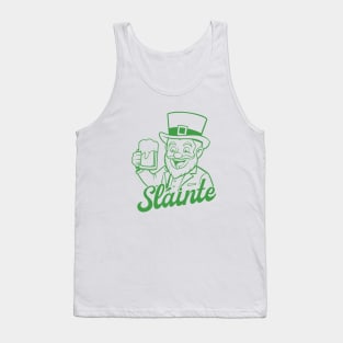 Sláinte - leprechaun - green outline Tank Top